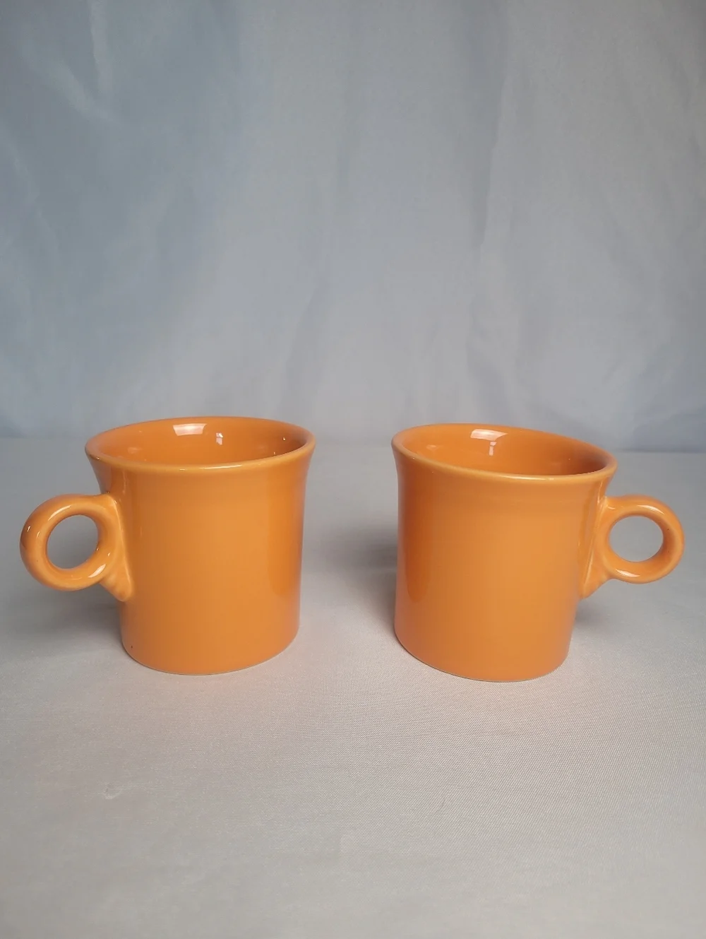 Fiestaware Lot Of 2 Tangerine Orange Coffee Mugs Homer Laughlin